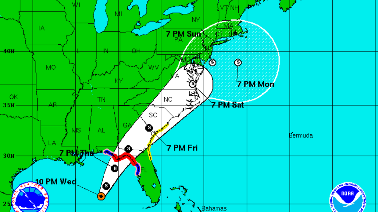 Gráfico sobre la trayectoria de la tormenta 'Hermine'