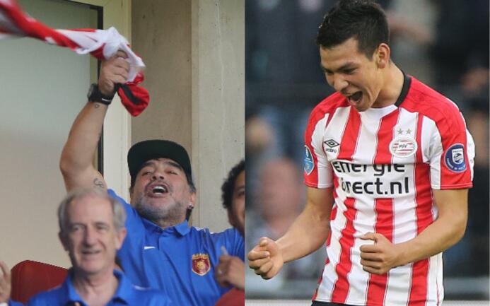 'Chucky' Lozano emocionó a Maradona con su primer gol con el PSV en la E...