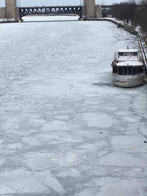 Así luce el Río Chicago estos primeros días de enero tras las frías temp...