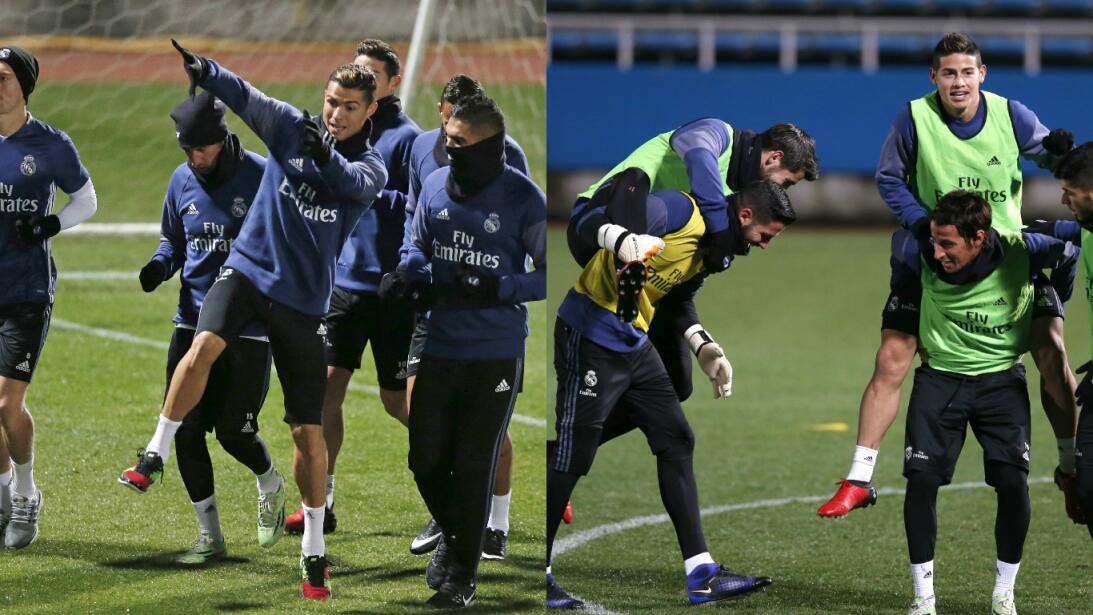 Frío y buen ánimo en práctica de Real Madrid para final de Mundial de Cl...