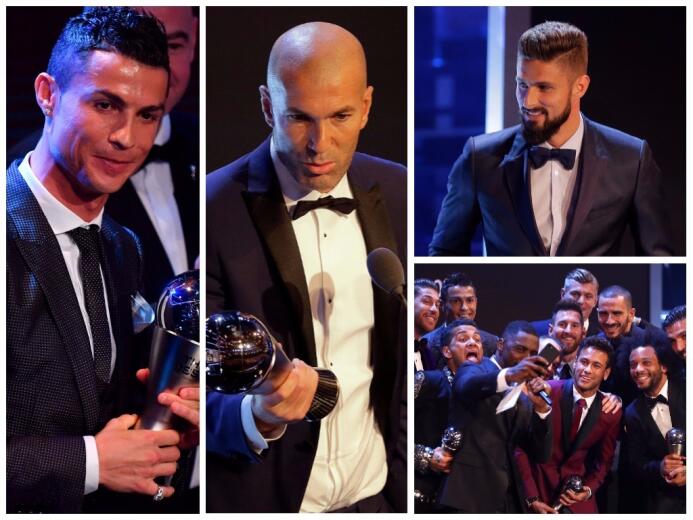 Cristiano Ronaldo encabezó la lista de ganadores en los premios 'The Bes...