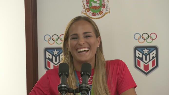 La tenista llegó a suelo boricua donde fue recibida en un evento protoco...