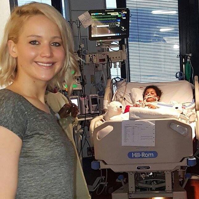 La visita de la actriz al hospital infantil.