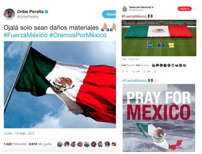Tras terremoto en México el fútbol envía mensajes de aliento para el pue...