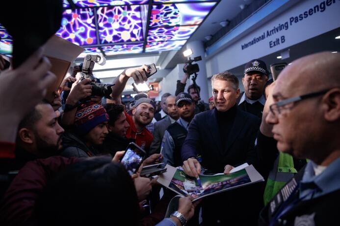Bastian Schweinsteiger Airport Arrival - Chicago