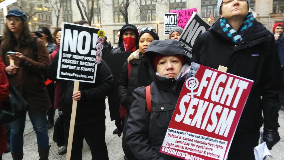 Marcha protesta Donald Trump toma de posesión Chicago