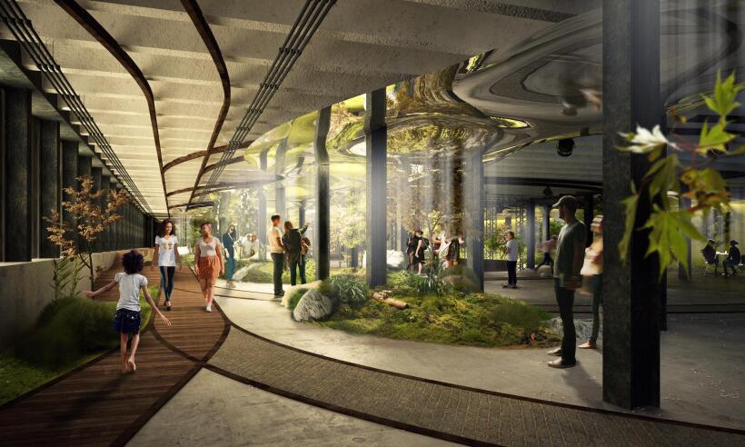 Imágen de una propuesta para el Parque Lowline.