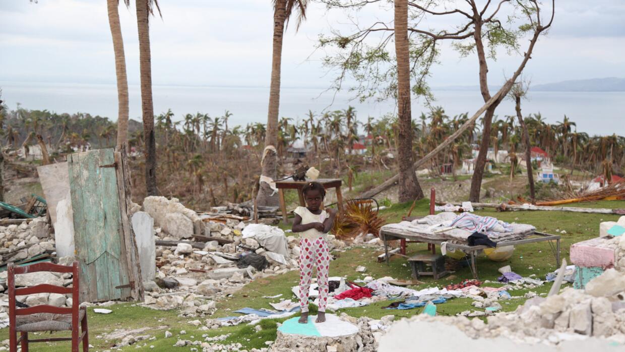 Hurricane matthew destroyed or damaged hundreds of homes on Ile-a-Vache,...