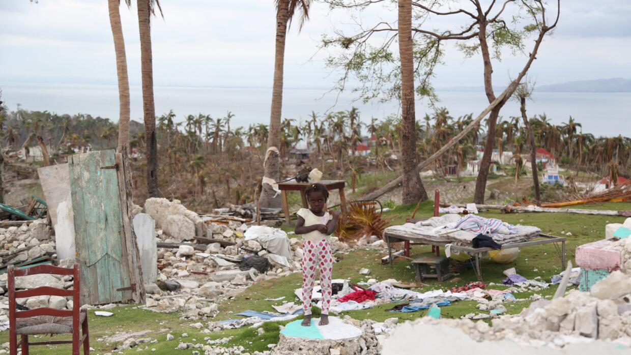 Hurricane matthew destroyed or damaged hundreds of homes on Ile-a-Vache,...