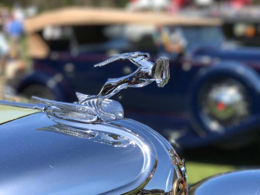 Los ornamentos de capó más espectaculares de la exhibición de autos clás...