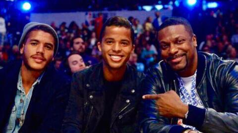 Giovani y Jonathan dos Santos con Chris Tucker, NBA All-Star Game 2018